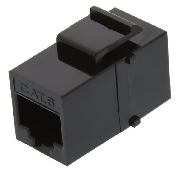XtendLan Keystone/spojka, RJ45, CAT6, UTP, černý, instalace kabeláže bez narážení kabelů