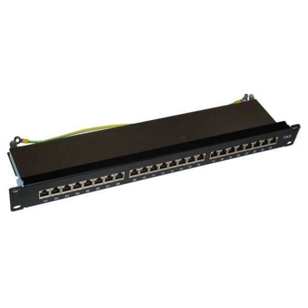 XtendLan Patch panel 19", 24 portů RJ-45, Cat6, stíněný, kovový kryt