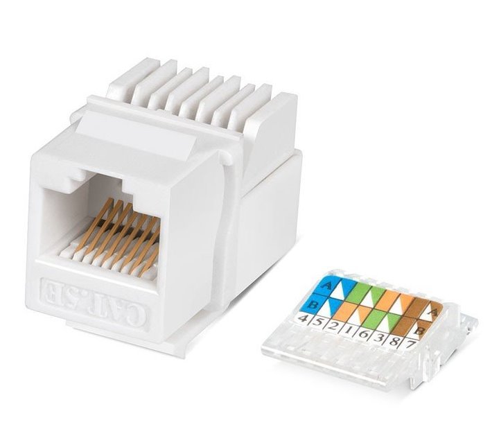 XtendLan Keystone jack RJ45, zaklapávací, CAT5e, UTP, instalace bez nástrojů, bílý