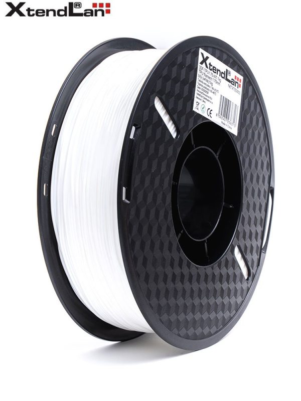 XtendLAN TPU filament 1,75mm průhledný bílý 1kg