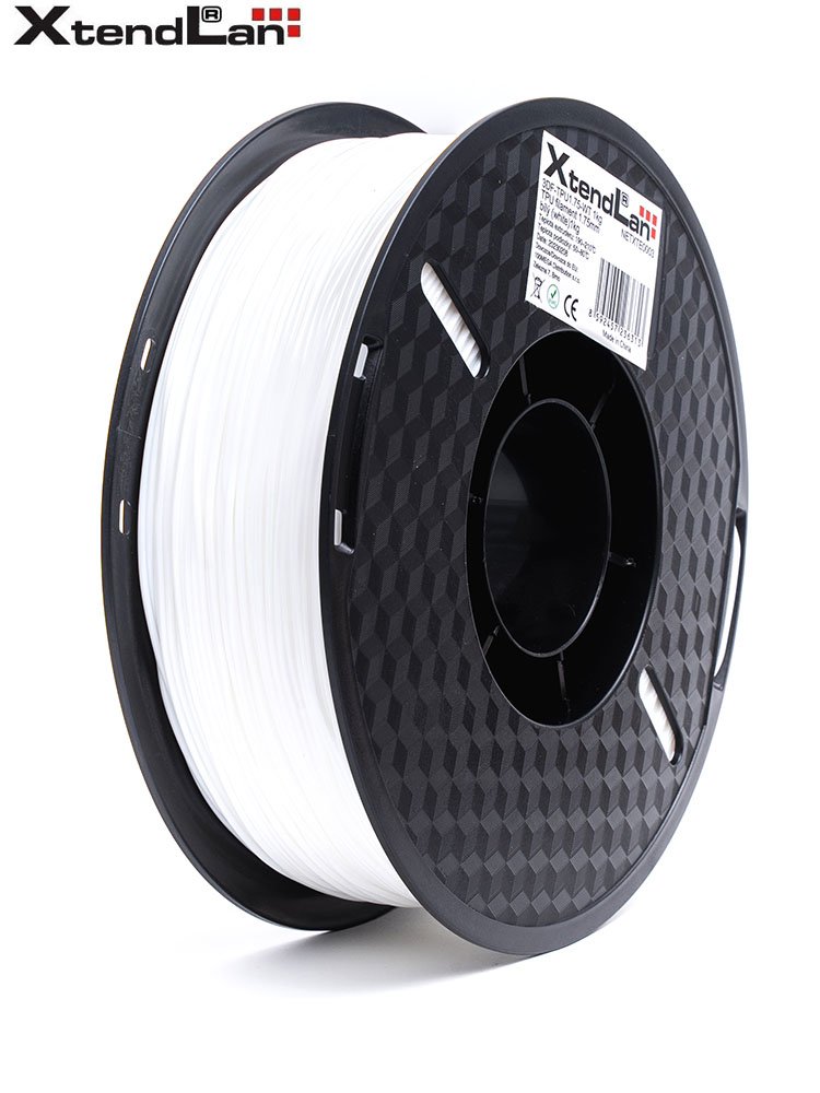 XtendLAN TPU filament 1,75mm průhledný bílý 1kg
