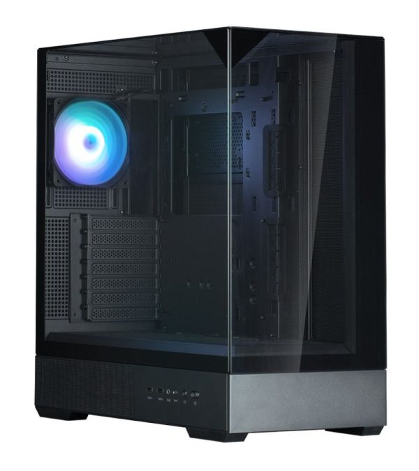 Zalman skříň P40 Prism / miniIT / 120mm ARGB fan / 2xUSB 3.0 / USB-C / panoramatická / černá