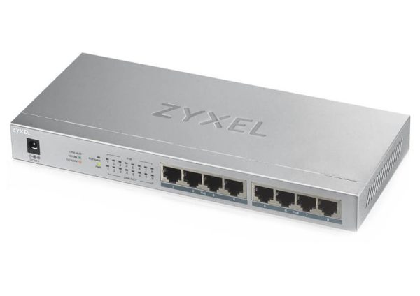 Zyxel GS1008-HP, 8 Port Gigabit PoE+ unmanaged desktop Switch, 8 x PoE, 60 Watt