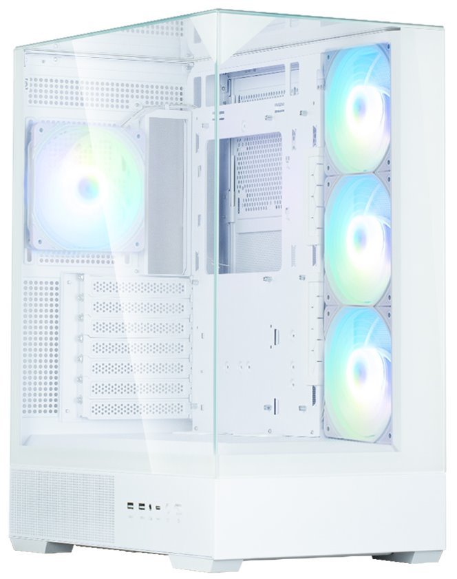 Zalman skříň P40 Prism Plus / midT / 4x120mm ARGB fan / 2xUSB 3.0 / USB-C / panoramatická / bílá
