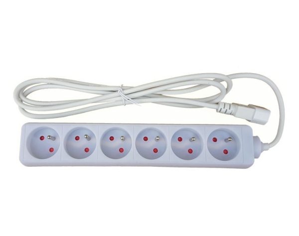 XtendLan prodlužovací přívod 250V s EURO konektorem C14 do UPS, 2m, 6 zásuvek