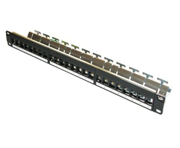 XtendLan Patch panel 19", 24 portů, neosazený, Cat5e/6/6A/7, vyvazovák